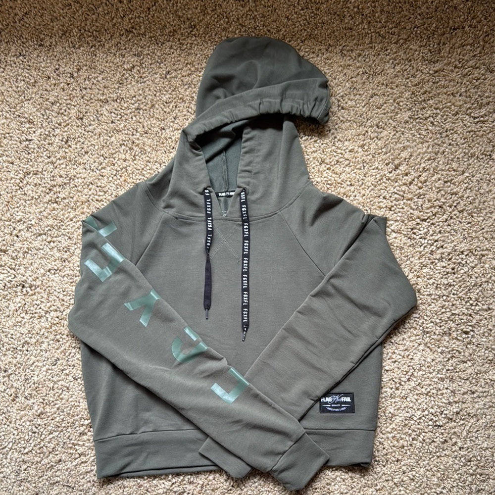 Green Hooded Sweatshirt with Logo